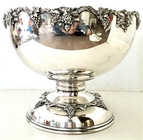 20th Century English Sheffield Silver Plate Punch Bowl By Sheffield