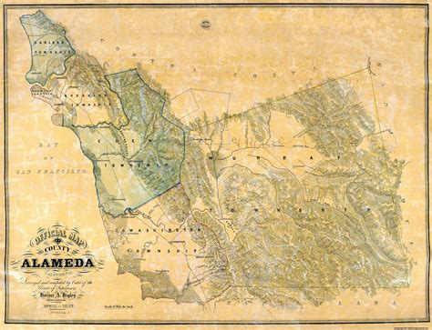 Old County Map - Alameda California - 1857 - Old California Map | Printable Maps