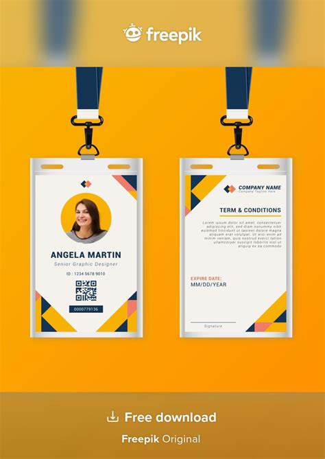 Premium Vector Abstract Front And Back Vertical Id Card Template