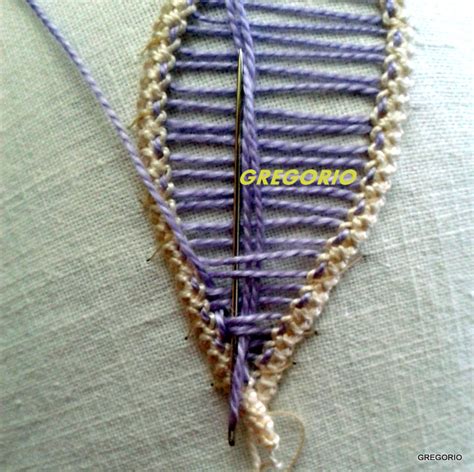 Macrame Rumeno Point Lace Punto Di Ricamo Foglia