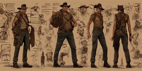 Indiana Jones Character Sheet Concept Design Stable Diffusion