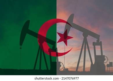 Algeria Oil Industry Concept Industrial Illustration Stock Photo ...