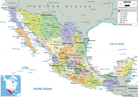 Mexico Map (Political) - Worldometer