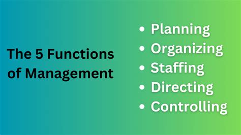 The 5 Functions Of Management Examples Mbanote