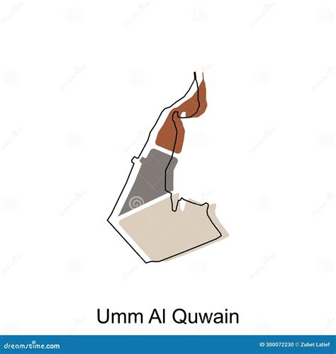 Umm Al Quwain Map Of The United Arab Emirates With National Flag