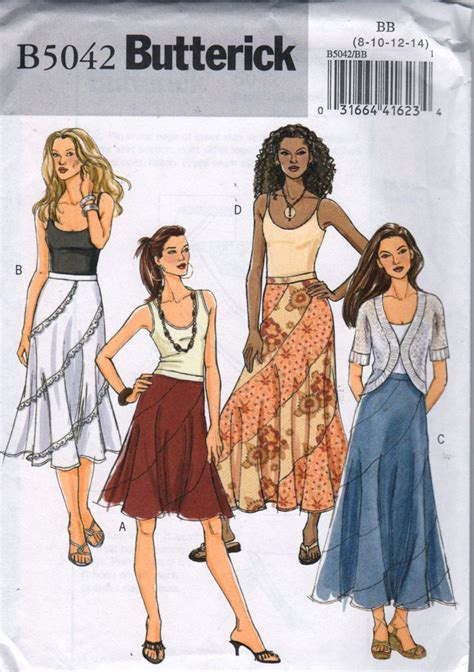 Butterick Misses Swirl Skirt Pattern Three Lengths Etsy