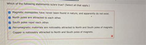 Solved Which Of The Following Statements Is Are True Chegg