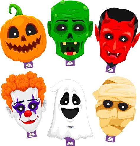 Kids Halloween Masks - Set of 6 | LifesizeCutouts