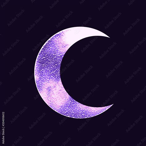 Occult symbol moon isolated on dark background. Magic vector decorative ...