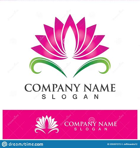 Lotus Flower Logo Design Vector Illustration Stock Vector