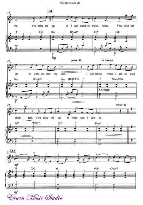 You Raise Me Up Full Pianomusic Score Sheet You Raise Me Up