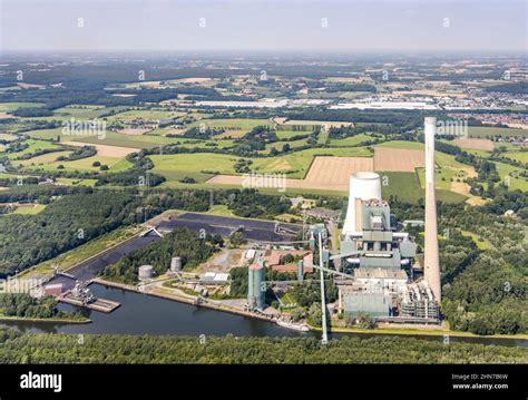 Kraftwerk Bergkamen Am Datteln Hamm Kanal Im Stadtteil Heil Stockfotos