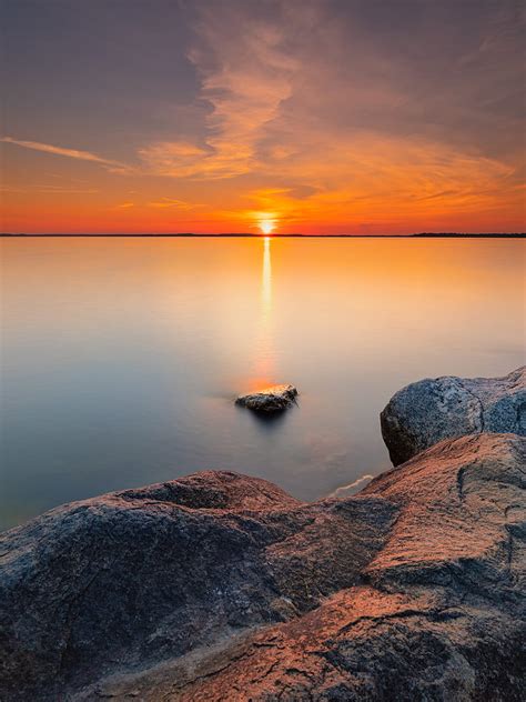 Sunset Sun Horizon Stones Sky HD Phone Wallpaper Peakpx