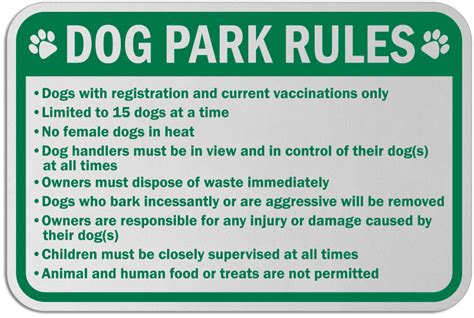 Dog Park Rules Sign F7744 - by SafetySign.com