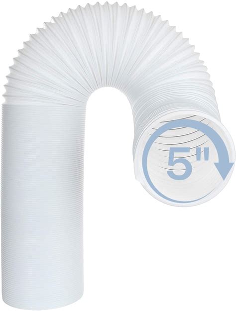 Portable Air Conditioner Universal Exhaust Hose 5 Inch Diameter 59 Long Clockwise