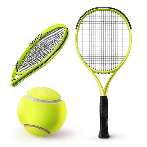 Realistic Tennis Ball Y Tennis Racquet Pelota De Tenis Realista Y