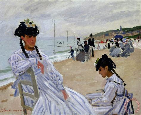 Claude Monet On the Beach at Trouville painting - On the Beach at ...