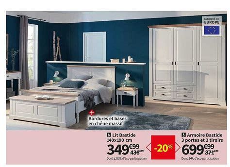 Promo Lit Bastide Ou Armoire Portes Et Tiroirs Chez Conforama