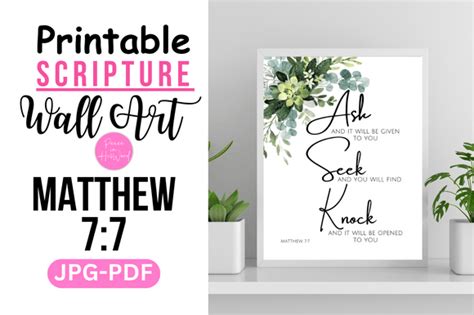 Scripture Wall Art Matthew Prints Graphic By Pmjkush Creative