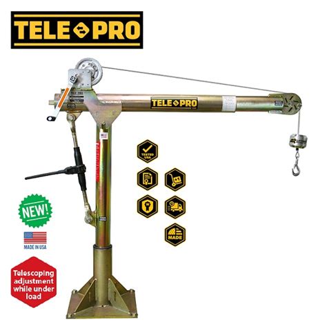 OZ 500 Lbs Capacity Tele Pro Manual Hand Winch Davit Crane