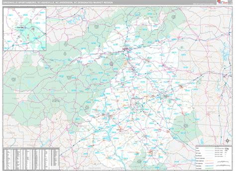 Greenville Spartanburg Asheville Anderson Sc Dmr Maps Premium Style