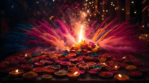 Premium Photo A Vibrant Array Of Colors Erupting In A Dazzling Diwali