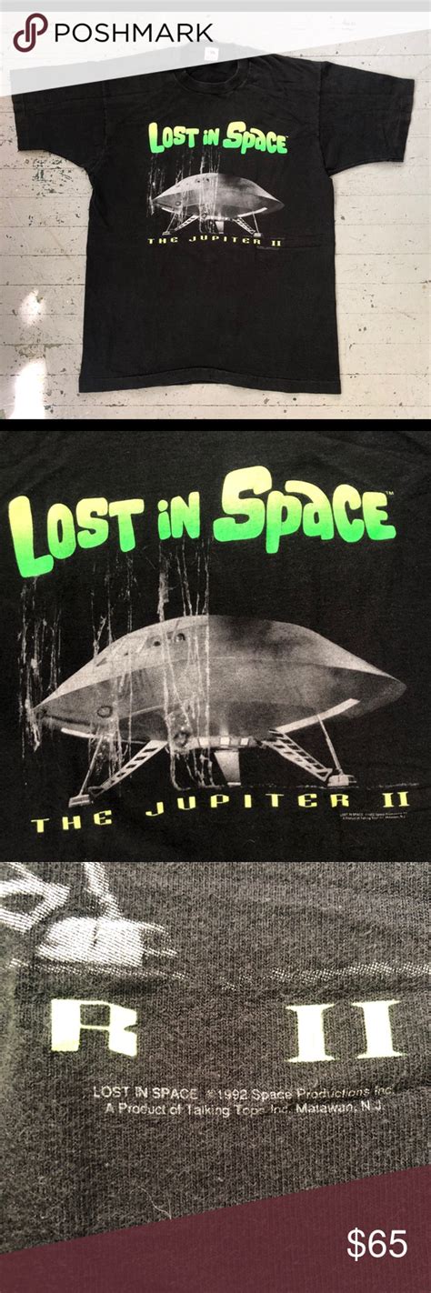 Vintage 90s Black Lost In Space T Shirt Mens L Lost In Space Mens