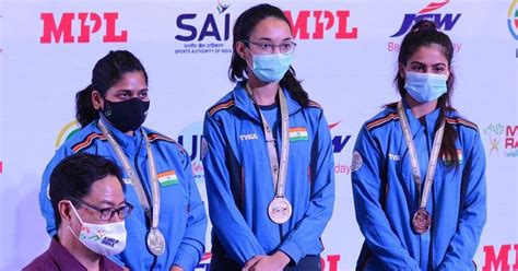 Rahi Sarnobat Chinky Yadav And Manu Bhaker Clinch Gold At Issf