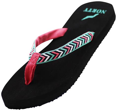 NORTY Womens Flip Flops Adult Female Thong Sandals Black Runs 1 Size