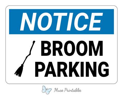 Printable Broom Parking Notice Sign