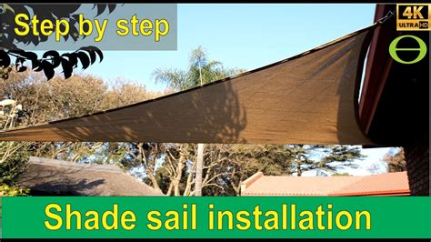 How To Hang A Shade Sail And Attach To A Brick Wall And Tree Youtube