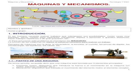 Máquinas y Mecanismos Tecnología 1º ESO MÁQUINAS Y