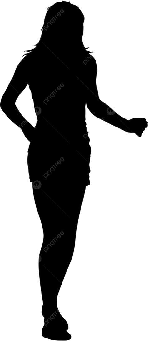 Standing Woman Silhouette Png Free Black Silhouette Woman Standing Nude Model White Png