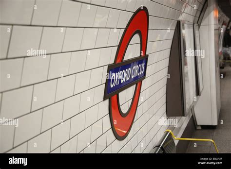 Oxford Circus Tfl Underground Sign Stock Photo Alamy