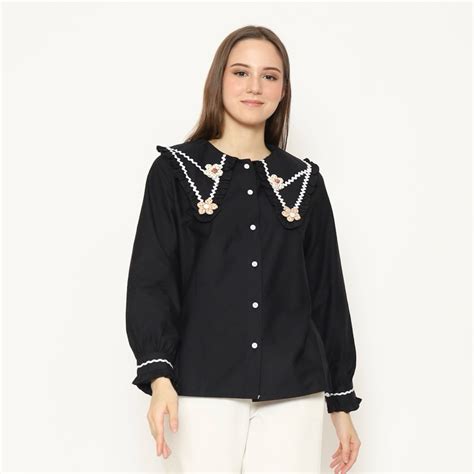 Jual Senchi Nanami Sailor Collar With 3D Flower Shirt Atasan