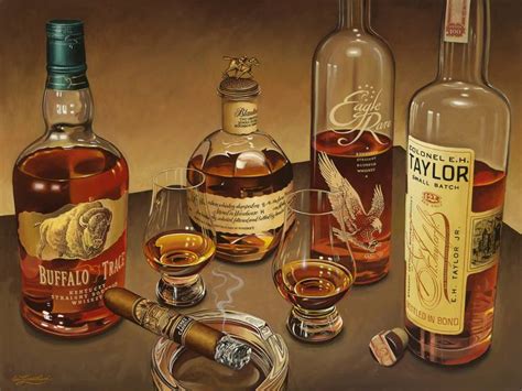 Four Buffalo Trace Bourbons Painting By Ian Greathead Saatchi Art