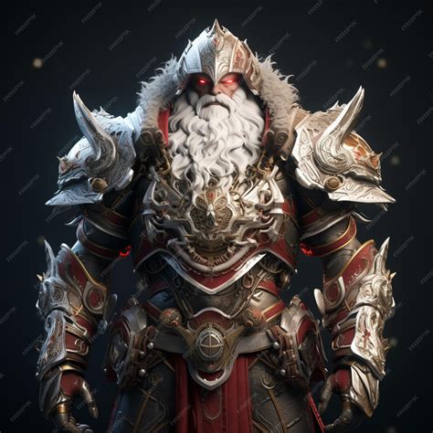 Premium AI Image | Full paladin armor dnd santa muscles are highly ...