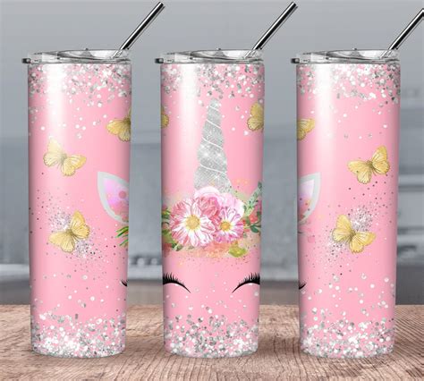 Pink Unicorn Oz Tumbler Wrap Png Etsy