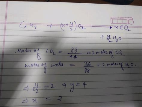 44gm Of A Sample On Complete Combustion Gives 88 Gm CO2 And 36 Gm Of