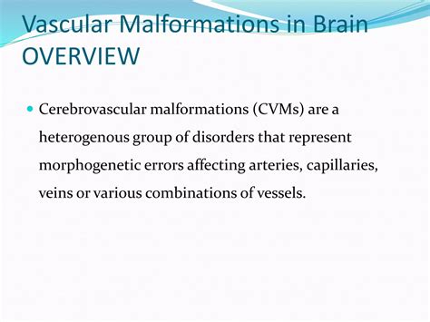 Cerebral Pial Arteriovenous Malformation Avm Ppt