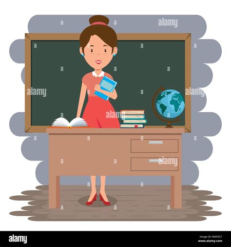 Woman Teacher In The Classroom Stock Vector Image And Art Alamy