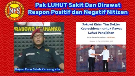 Pak LUHUT SAKIT Muncul Respon POSITIF Dan NEGATIF Dari Nitizen YouTube