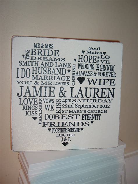 Wedding Typography Personalised plaque sign - Folksy