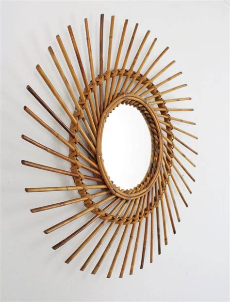 Rattan Sunburst Twisted Mirror 1960s For Sale At 1stdibs Rattan