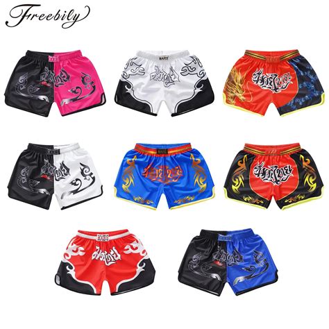 Generic Mens Muay Thai Shorts Kickboxing Fighting Mma Trunks Combat Boxing Shorts Elastic Waist