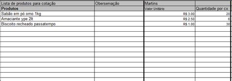 Planilha De Cota O De Pre Os Completa Tabela Comparativa Planilhas