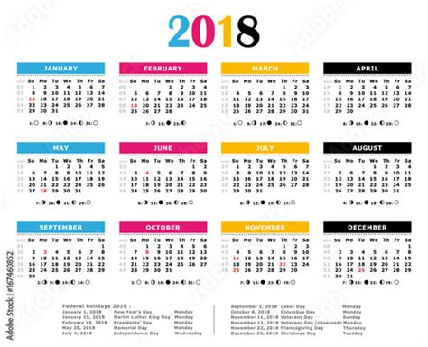 dentrodabiblia: 2018 year calendar with holidays