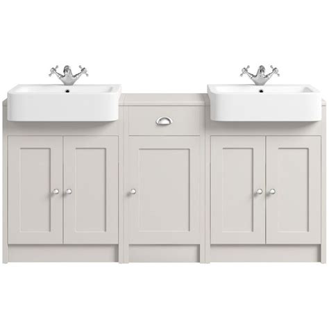 Orchard Dulwich Stone Ivory Floorstanding Double Vanity Unit And Basin