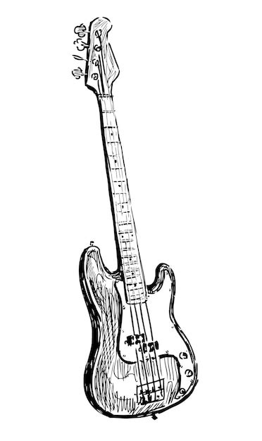 Premium Vector | Electric guitar sketch