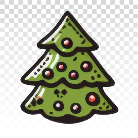 Premium PSD Christmas Tree Colored Drawing